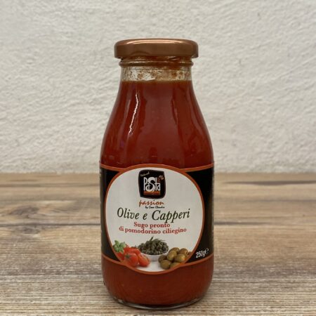 Ready-made Cherry Tomato Sauce Black Olives and Capers 250gr