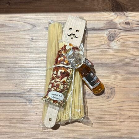 Pasta Shop Kit Spaghetti Aglio e Peperoncino mit Knoblauch- und Chiliöl 500gr
